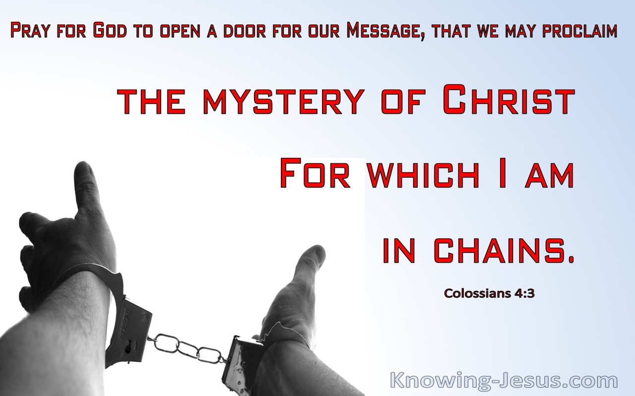 Colossians 4:3 Pray The Mystery Of Christ (red) 